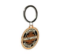 Nostalgic-Art Retro Schlüsselanhänger, Ø 4 cm, Harley-Davidson - Genuine Motor Oil - Geschenk-Idee für Biker, Original Lizenzprodukt (OLP), aus Metall, Vintage Design