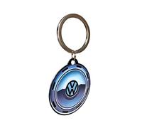 Nostalgic-Art, Retro Schlüsselanhänger Rund, Volkswagen - Wheel - VW Bus Geschenk-Idee, aus Metall, Vintage-Design, Ø 4 cm
