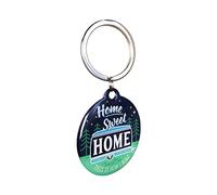 Nostalgic-Art, Retro Schlüsselanhänger Rund, Home Sweet Home Camper - Geschenk-Idee für Abenteurer, aus Metall, Vintage-Design, Ø 4 cm