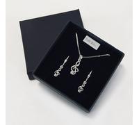 Notenschlüssel Anhänger mit Ohrhänger echt Silber in Geschenkbox