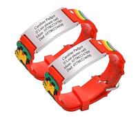 Notfallarmband SOS Armband Kinder Personalisierte - 2 Stück Gravur Edelstahl Tag & Rot Cartoon Silikonband Sicherheitsarmband für Mädchen Jungen Kinder Anti-Verlust Notfall Armband ID Armbänder