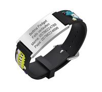 Notfallarmband SOS Armband Kinder Telefonnummer - Wasserfest Silikon Anti Verloren Kinder Namenarmband Identifikationsarmband Kinderarmband Personalisiertes Silber ID Armband für Mädchen Jungen