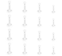 Notoke 16 Stücke Lippenpiercing Plastik 16G - Bioflex Flexibel Kunststoff, Durchsichtig Retainer Stecker in 6/8/10/12mm - für Labret, Monroe, Tragus & Helix Piercing, Piercing Stab