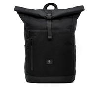 Nouvari Rolltop Rucksack Damen und Herren Schwarz Wasserabweisender Tagesrucksack mit 17" Laptopfach für Uni Arbeit Freizeit Reiserucksack Groß Wanderrucksack 30l Fahrradrucksack