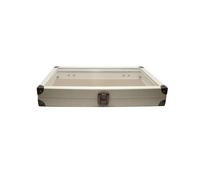 Novel Box Schmuckvitrine, Leinen, Hellbeige, 14,75 x 8,25 x 2,1, grosse Schmuckschatulle aus Glas mit Deckel Vitrinen fur Sammlerstucke Steins