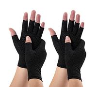 Novetec Arthritis Handschuhe 2 Paar Fingerlose Kompressionshandschuhe Damen Herren mit Antirutsch Handgelenkunterstützung Rheumatoide Osteoarthritis Raynaud Atmungsaktiv Fahren Küchen Arbeit