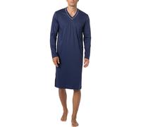 Novila Nachthemd Herren V-Ausschnitt Jersey-Baumwolle blau, 62/64