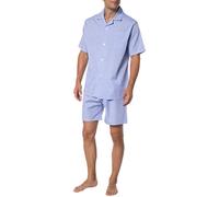 Novila Pyjama Herren Stoff blau kariert, 48 (M)