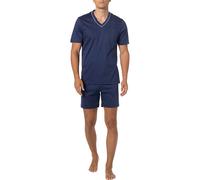 Novila Pyjama Herren V-Ausschnitt Baumwolle blau, 58 (3XL)