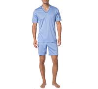 Novila Pyjama Herren V-Ausschnitt Jersey-Baumwolle blau, 60 (3XL)