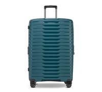 Stratic NOVIUM Hartschalenkoffer - Trolley mit 4 Rollen, TSA-Zahlenschloss, erweiterbar, aus Polypropylen, Innenfutter aus recyceltem PET, ohne Fronttasche,Größe L, Petrol