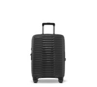 Stratic NOVIUM Hartschalenkoffer - Trolley mit 4 Rollen, TSA-Zahlenschloss, erweiterbar, aus Polypropylen, Innenfutter aus recyceltem PET, ohne Fronttasche,Größe S, Black