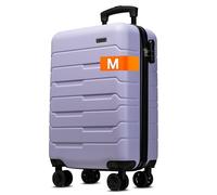 NOWI 2.0 Handgepäck Koffer 37L - Kleiner Hartschalen-Trolley mit Rollen - Handgepäckkoffer leicht, Zahlenschloss, rollkoffer klein für Flugreisen (Flieder, M)