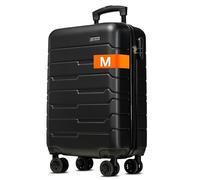 NOWI 2.0 Handgepäck Koffer 37L - Kleiner Hartschalen-Trolley mit Rollen - Handgepäckkoffer leicht, Zahlenschloss, Ultraleicht für Flugreisen (Midnight Black, M)