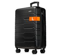 NOWI 2.0 Koffer 61L - mittelgroßer Hartschalen-Reisekoffer mit Rollen - Leichter Trolley, Zahlenschloss, 4 Doppelrollen, stabil & elegant (Midnight Black, L)