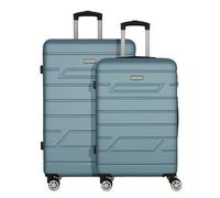 NOWI BERGAMO Reisekoffer - Wasserabweisend, 8 Rollen 360° Drehbar, Teleskopgestänge, Voll gefütterter Innenraum (türkis, SET 2tl.)