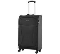 NOWI Grenoble 4-Rollen Koffer - 360° Drehbar, Arretierbares Gestänge, Zahlenschloss, Adressfeld, Vortasche, Geschäumte Front (schwarz, XL)