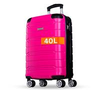 NOWI Handgepäck Koffer leicht - 40L Volumen - 8 Rollen 360° drehbar - Leichter ABS Koffer mit Zahlenschloss & Teleskopgestänge, Kabinentrolley, Handgepäckskoffer, Kabinenkoffer (pink, M)