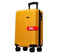 NOWI Handgepäck Koffer M 38L - Kleiner Hartschalen-Trolley Suitcase Luggage - Bordgepäck rollkoffer, Zahlenschloss, Ultraleicht handgepäck Trolley (Gelb, M)