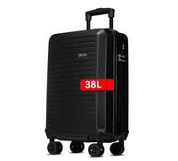 NOWI Handgepäck Koffer M 38L - Kleiner Hartschalen-Trolley Suitcase Luggage - Bordgepäck rollkoffer, Zahlenschloss, Ultraleicht handgepäck Trolley (Schwarz, M)