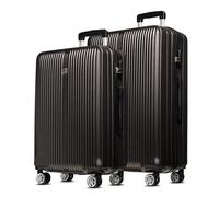 NOWI Hartschalen-Koffer Trolley Rollkoffer Reisekoffer Handgepäck 8 Rollen (M-L-XL-Set) (Anthrazit, 2-teiliges Set)
