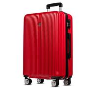NOWI Hartschalen-Koffer Trolley Rollkoffer Reisekoffer Handgepäck 8 Rollen (M-L-XL-Set) (Rot, L)