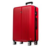 NOWI Hartschalen-Koffer Trolley Rollkoffer Reisekoffer Handgepäck 8 Rollen (M-L-XL-Set) (Rot, XL)