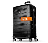 NOWI Hartschalenkoffer Mittelgroß - 62,7L Volumen - 8 Rollen 360° drehbar - Leichter ABS Koffer mit Zahlenschloss & Teleskopgestänge - Reisekoffer, Handgepäckskoffer, Trolley (schwarz, L)
