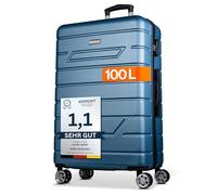NOWI Hartschalenkoffer XL Groß - 100L Volumen - 158cm Gurtmaß - 8 Rollen 360° drehbar - Leichter Koffer mit Zahlenschloss & Teleskopgestänge - Reisekoffer mit Rollen, Trolley (türkis, XL)