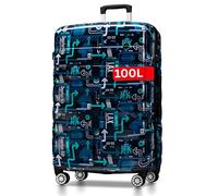 NOWI Hartschalenkoffer XL Groß - 100L Volumen - 158cm Gurtmaß - 8 Rollen 360° drehbar - Leichter Koffer mit Zahlenschloss & Teleskopgestänge - Reisekoffer mit Rollen, Trolley (XL JFK)