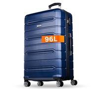 NOWI Hartschalenkoffer XL Groß - 96L Volumen - 8 Rollen 360° drehbar - Leichter ABS Koffer mit Zahlenschloss & Teleskopgestänge - Reisekoffer, Koffer Groß, Trolley (blau)