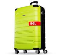 NOWI Hartschalenkoffer XL Groß - 96L Volumen - 8 Rollen 360° Drehbar - Leichter ABS Trolley mit Zahlenschloss & Teleskopgestänge - Reisekoffer (Lime, XL)