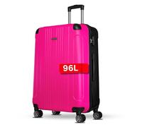 NOWI Hartschalenkoffer XL Groß - 96L Volumen - mit Kantenschutz - 8 Rollen 360° drehbar - Leichter ABS Koffer mit Zahlenschloss & Teleskopgestänge - Koffer Groß (pink, XL)