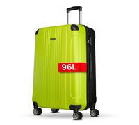 NOWI Hartschalenkoffer XL Groß - 96L Volumen - mit Kantenschutz - 8 Rollen 360° drehbar - Leichter ABS Koffer mit Zahlenschloss & Teleskopgestänge - Koffer Groß (Lime, XL)