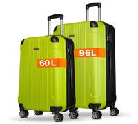 Nowi Lugano 4 Rollen Kofferset 2-teilig schwarz-lime (TAS019077) gruen