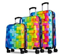 NOWI Kofferset Santa Cruz - 3-teiliges Koffer Hartschale aus ABS mit Zahlenschloss, 4 Doppelrollen, Dehnfalte, 360° drehbar, leicht & robust - Reisekoffer mit Rollen Set in Größe M, L, XL (Set)