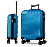 NOWI® Las Palmas Koffer Klein: 55x40x20cm Leichter Hartschalenkoffer mit Rollen, 34L passend für Ryanair, Lufthansa & co. Kabinenkoffer, Hardcase Handgepäckskoffer (blau, M)