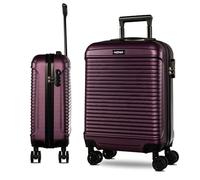 NOWI® Las Palmas Koffer Klein: 55x40x20cm Leichter Hartschalenkoffer mit Rollen, 34L passend für Ryanair, Lufthansa & co. Kabinenkoffer (metallic lila, M)