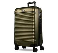 NOWI Las Palmas Koffer L - 59L Ultraleicht-Koffer, Mittelgroßer Hartschalenkoffer mit 8 Rollen 360° drehbar, Wasserabweisender Schalenkoffer mit Rollen (metallic grün, L)