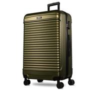 NOWI Las Palmas Koffer XL - 96L Ultraleicht-Hartschalenkoffer mit 8 Rollen 360° drehbar, Wasserabweisender Koffer mit Zahlenschloss, Rollkoffer groß für Reise & Aufgabegepäck (metallic grün, XL)