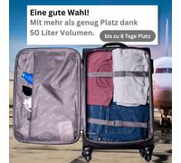 NOWI Sevilla Weichschalen Trolley L - Mittelgroßer Stoff Koffer 50L mit 4 Doppelrollen & Zahlenschloss | Leichter Reisekoffer für Damen & Herren (Schwarz-Rot, L)