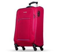 NOWI Sevilla Weichschalen Trolley L - Mittelgroßer Stoff Koffer 50L mit 4 Rollen & Zahlenschloss | Leichter Reisekoffer für Damen & Herren (Bordeaux-Blau, L)