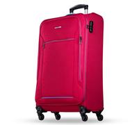 NOWI Sevilla Weichschalen Trolley XL - Großer Stoff Koffer 76L mit 4 Rollen & Zahlenschloss | XXL Reisekoffer für Damen & Herren (Bordeaux-Blau, XL)