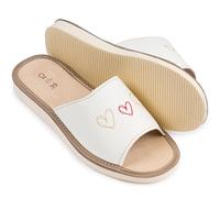 Nowo Damen Hausschuhe, Pantoffel, Herren-Hausschuhe Herzen 36-41 (Weiß, EU Schuhgrößensystem, Erwachsene, Damen, Numerisch, M, 38)