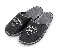 Nowo Herren Hausschuhe BESTER PAPA Pantoffeln Pantoletten Filz Männer Hausschuhe Bequemes Tragegefühl Filzpantoffel Männer Hausschlappen Geschenk für Opa 45