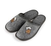Nowo Herren Hausschuhe Filz Pantoffeln Bierkrug Pantoletten geschlossen Beer Bier Bequemes Tragegefühl Filzpantoffel Männer Hausschlappen Biermotiv