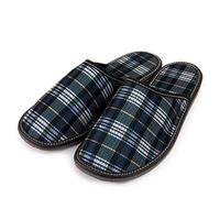 Nowo Herren Hausschuhe Filz Pantoffeln Kariert Pantoletten geschlossen Tragegefühl Filzpantoffel Männer Hausschlappen Gästeschuhe rutschfest 43
