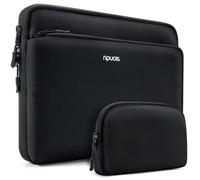 NPUOLS 15,6 Zoll Kombipaket Laptoptasche Hülle mit L-förmigem Vorderfach | Laptoptasche für 15 zoll Notebook Lenovo Thinkpad Ideapad HP ASUS Acer Dell Samsung MacBook Pro 16 M5-M1，Schwarz