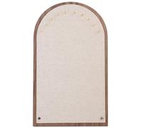 NPXUAMTJ 1. Naturholz Schmuckständer 3-stöckig Leinenstoff Für Halskette Zuhause Boutique Aufbewahrung Schmuckhalter