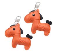 NPXUAMTJ 2 Stück Kreativer Von Pferden Inspirierter Schlüsselhalter Aus PU Leder Schlüsselanhänger Vielseitig Einsetzbar Dekorativer Anhänger Für Geldbörse Rucksack Fahrzeug Künstlerisches Mit